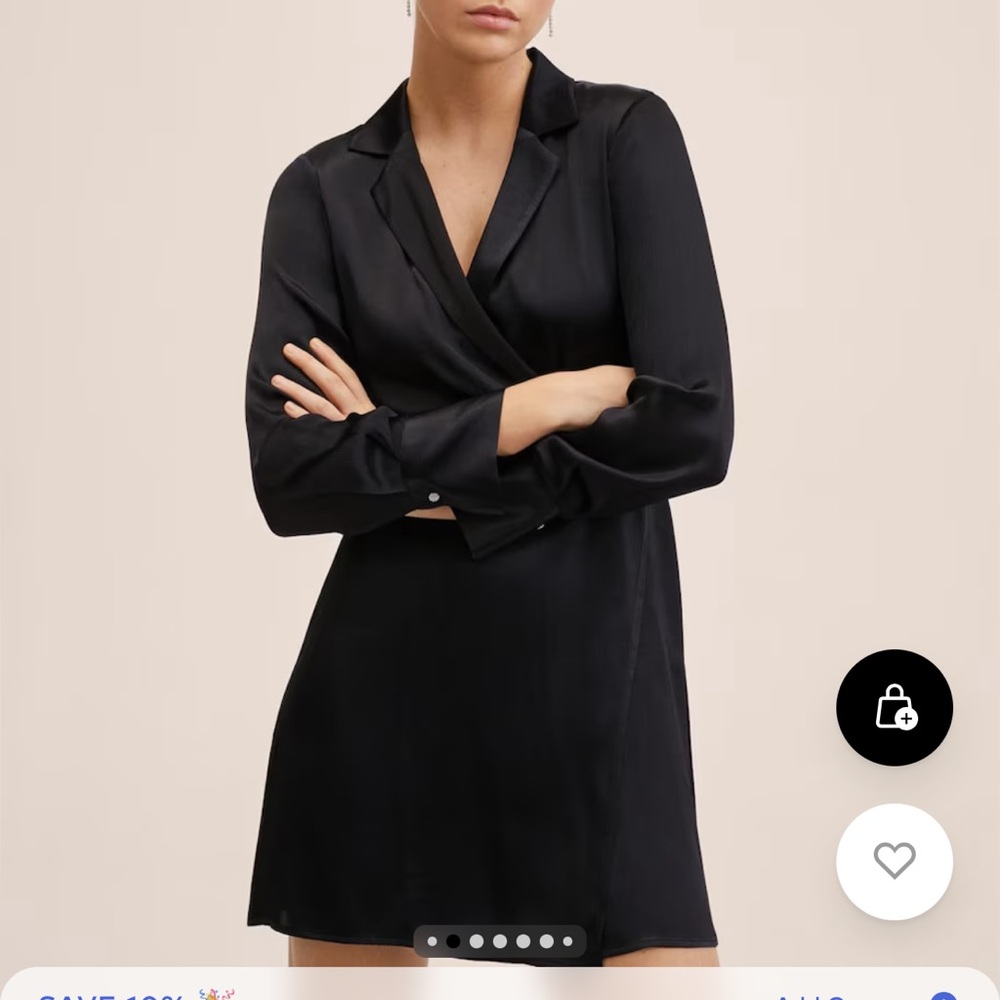 MANGO SATIN SABRINA SHIRT DRESS IN BROWN